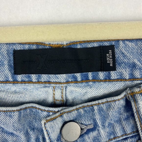 Alexander Wang Womens 26 Jeans Button Fly 100% Cotton Bleach Light Wash Straight - Picture 3 of 10